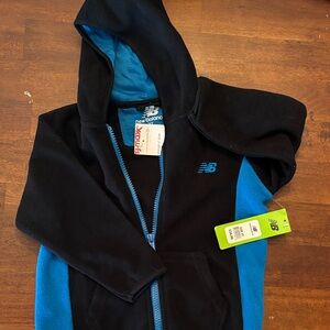 New Balance Kids' Hoodie in Black and Blue